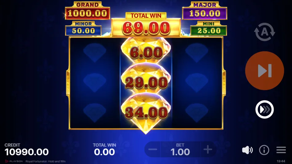 Royal Bonus collector symbol collecting the Grand Jackpot value